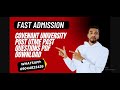 Covenant University Post UTME Past Questions PDF Download (2026) | Complete Guide + Answers