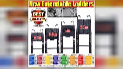 NEW Stronger Black Telescopic Ladders 105FT203FT Folding Aluminium with Detachable Hooks Extendable