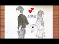 How to draw couple romance with pencil sketch step by step two lovers drawing easy draw