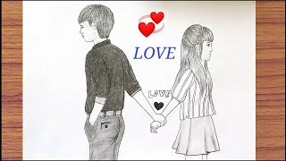 Cute Love Couple Drawing by Megh singh Bhati - Pixels-saigonsouth.com.vn