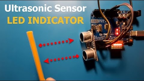 Ultrasonic Sensor HC-SR04 & LED Indicator Module Using Visuino