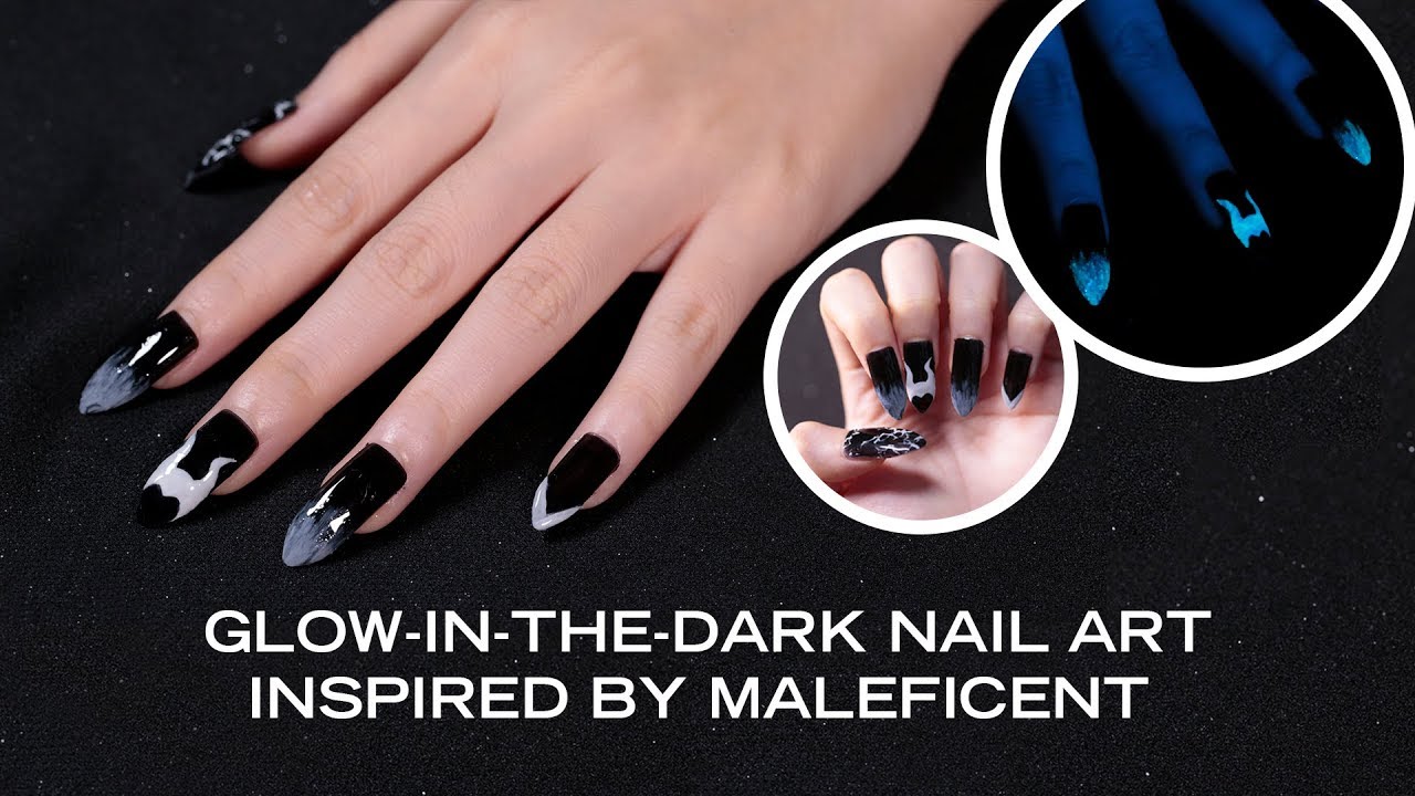 black glow in the dark nails