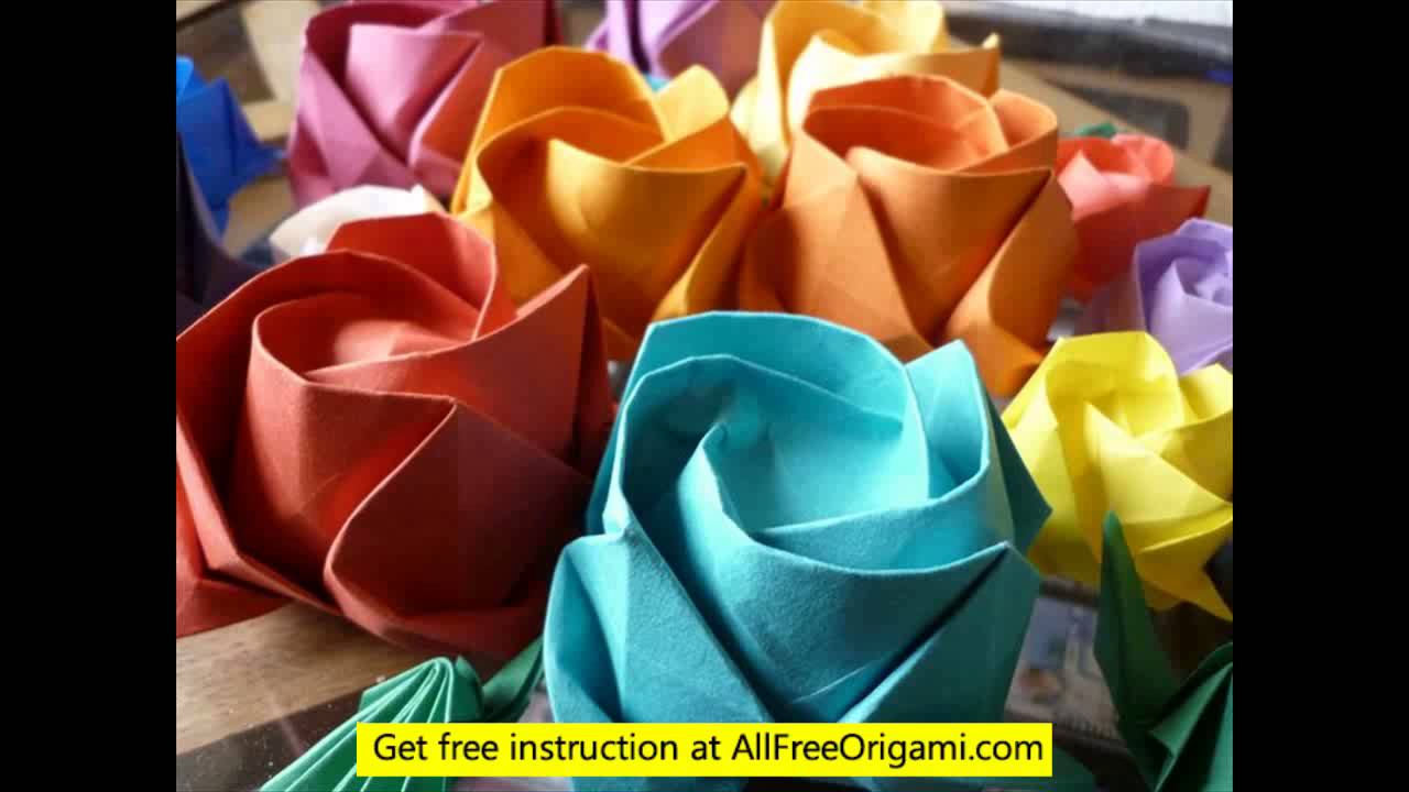 origami rose in bloom YouTube