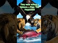 They Were Eating a Salmon… Then THIS Happened 😱🦁🦅🐅 #BeastsBirdsZone100M #shorts #usa #funny #viral