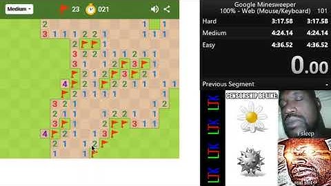Google Minesweeper speedrun - Any% Medium 49sec