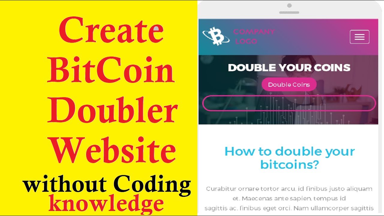 How To Create Professional Bitcoin Doubler Website | Without Coding ...