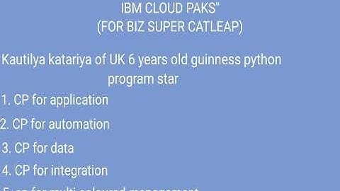 "FIVE CLOUD PAKS OF CORPORATE CATLEAP BY THE IBM"