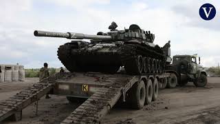 Fuerzas ucranianas capturan un tanque ruso Trophy (Trofeo) T72 en Izyum