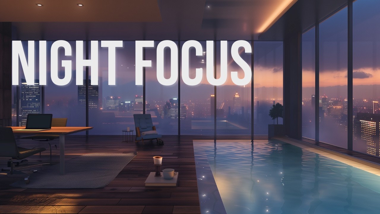 Luxury Penthouse Night Work Ambience 🌃 Rainy City Focus Sounds for Study & Coding