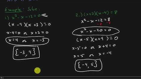 College Algebra - Quadratic Equations