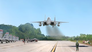 Insane US F-15 Pilot Performs Low Pass and Vertical Take Off