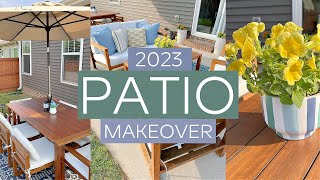 SUMMER 2023 BACK PATIO MAKEOVER! | PATIO EXTENSION + DECORATING | @TheHeartsandcake90​