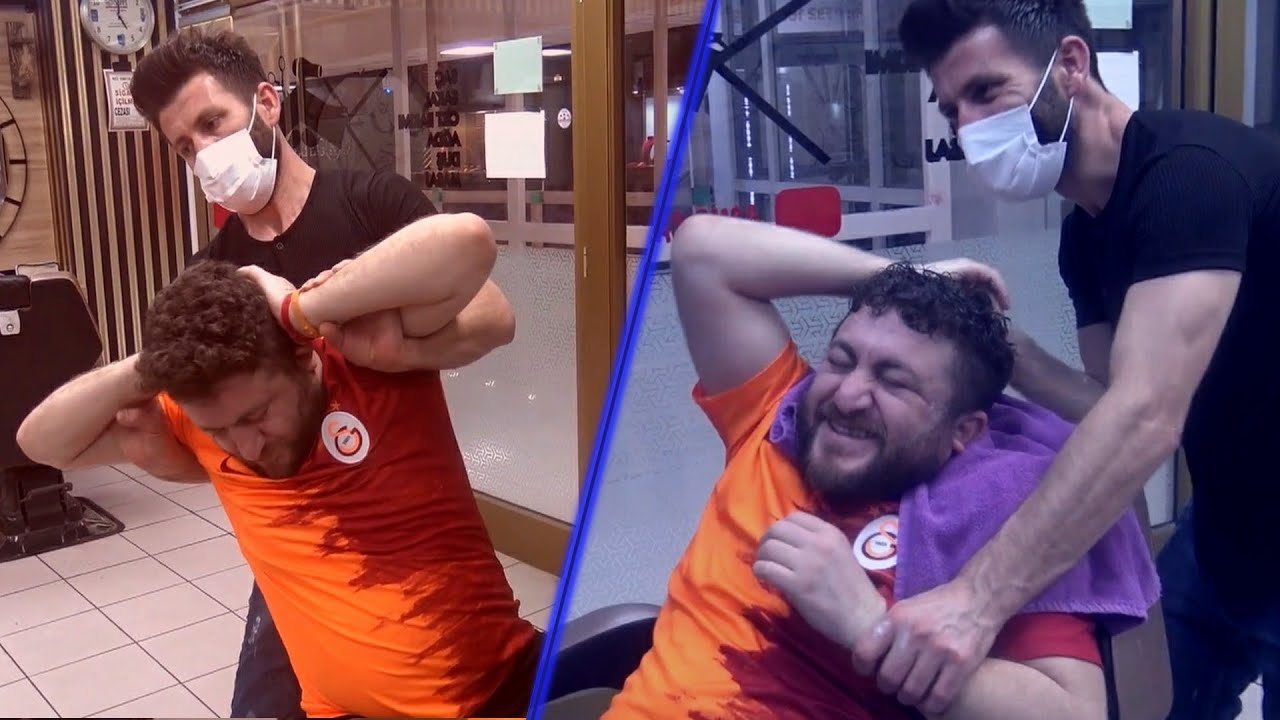 ASMR BARBER 💈 BACK CRACK 💈 asmr head, shampoo, arm, face, ear, eyebrow