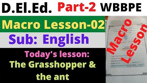 D.El.Ed. Part-2 English Macro Lesson Plan -02 / Today