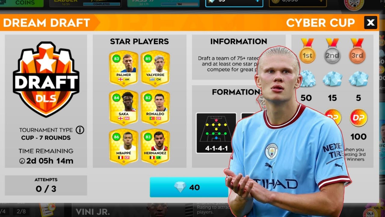 THE GREAT DREAM DRAFT WIN WIT HALLAND IN DLS 25 . F T G HD BRO 