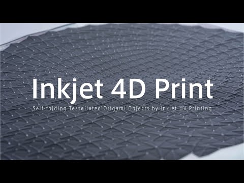 Inkjet 4D Print: Self-folding Tessellated Origami Objects by Inkjet UV Printing (SIGGRAPH'23)