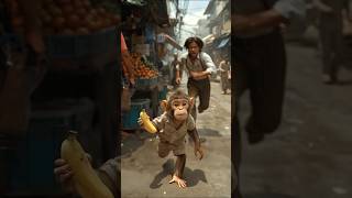 Monkey became gentleman #aishorts #hindishorts #monkeyvideo #viralshorts #automation #ai