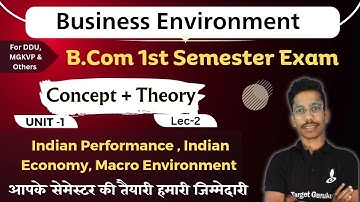 Indian Economy, Macro Environment, Indian Performance | Business Environment | DDU BCom 1st semester