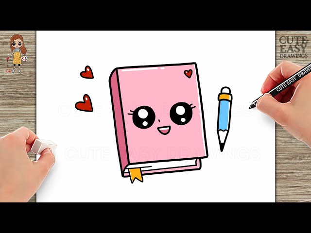 How to Draw a Cute Book Easy @CuteEasyDrawings - YouTube