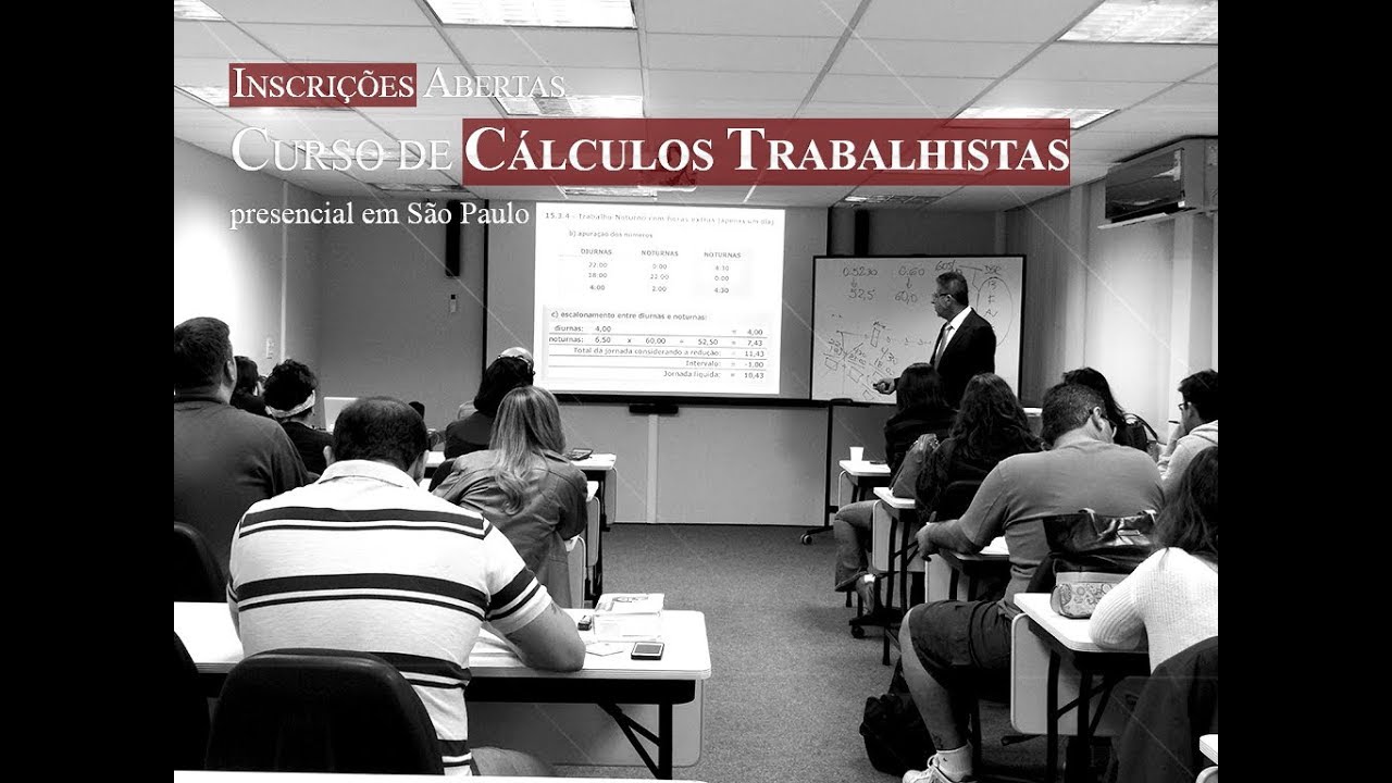 Curso de Cálculos Trabalhistas Presencial em São Paulo