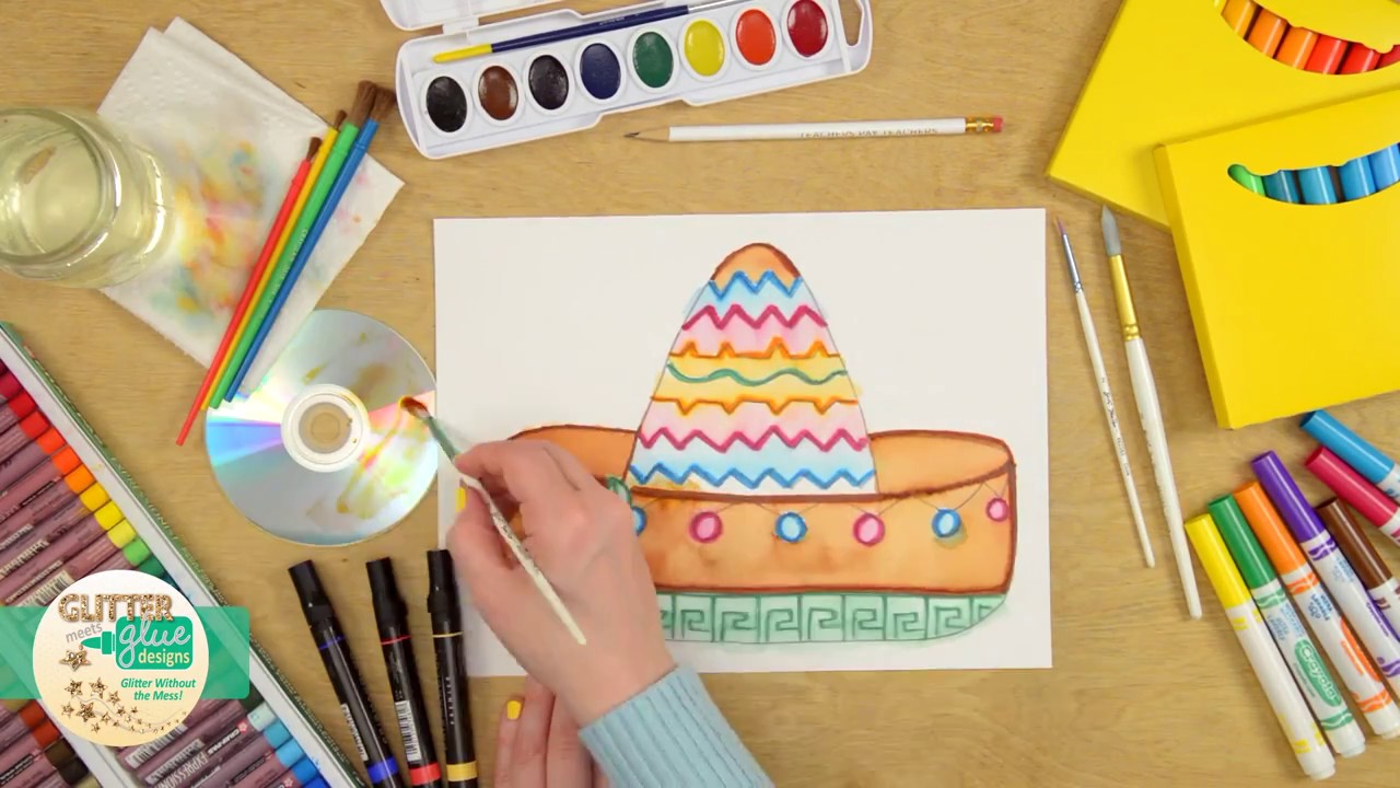 Art For Kids Cinco De Mayo Sombrero Marker Painting Art Lesson Youtube