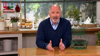 Gourmet Basics By Mikasa 2-Tiered Flat Back Holiday Basket on QVC