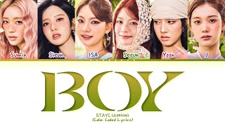 STAYC BOY Lyrics (Color Coded Lyrics)