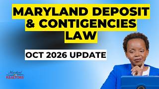 Maryland Earnest Money Deposit Law Changes 2026 | What Agents Must Know | Maryland REALTORS Forms