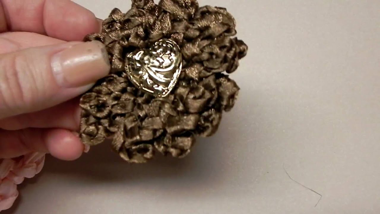 Crocheted flowers using ribbon 001.MOV YouTube
