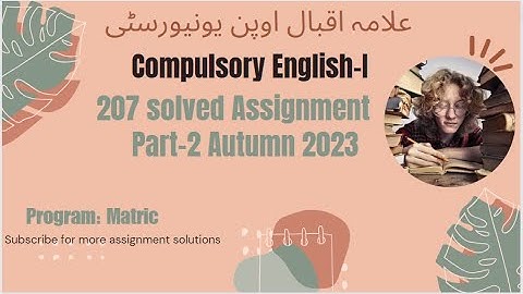 Aiou 207 solved assignment No.2 Autumn 2023|| 207 assignment autumn 2023|| Matic| 207 solved assig