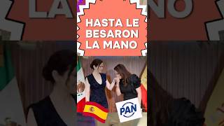 Los panistas no solo recibieron a Isabel Díaz Ayuso… hasta la mano le besaron 🤝😬.