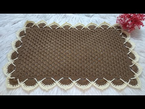 مفرش سهل ورائع لبلاطو بلكروشي(طقم بلاطو )