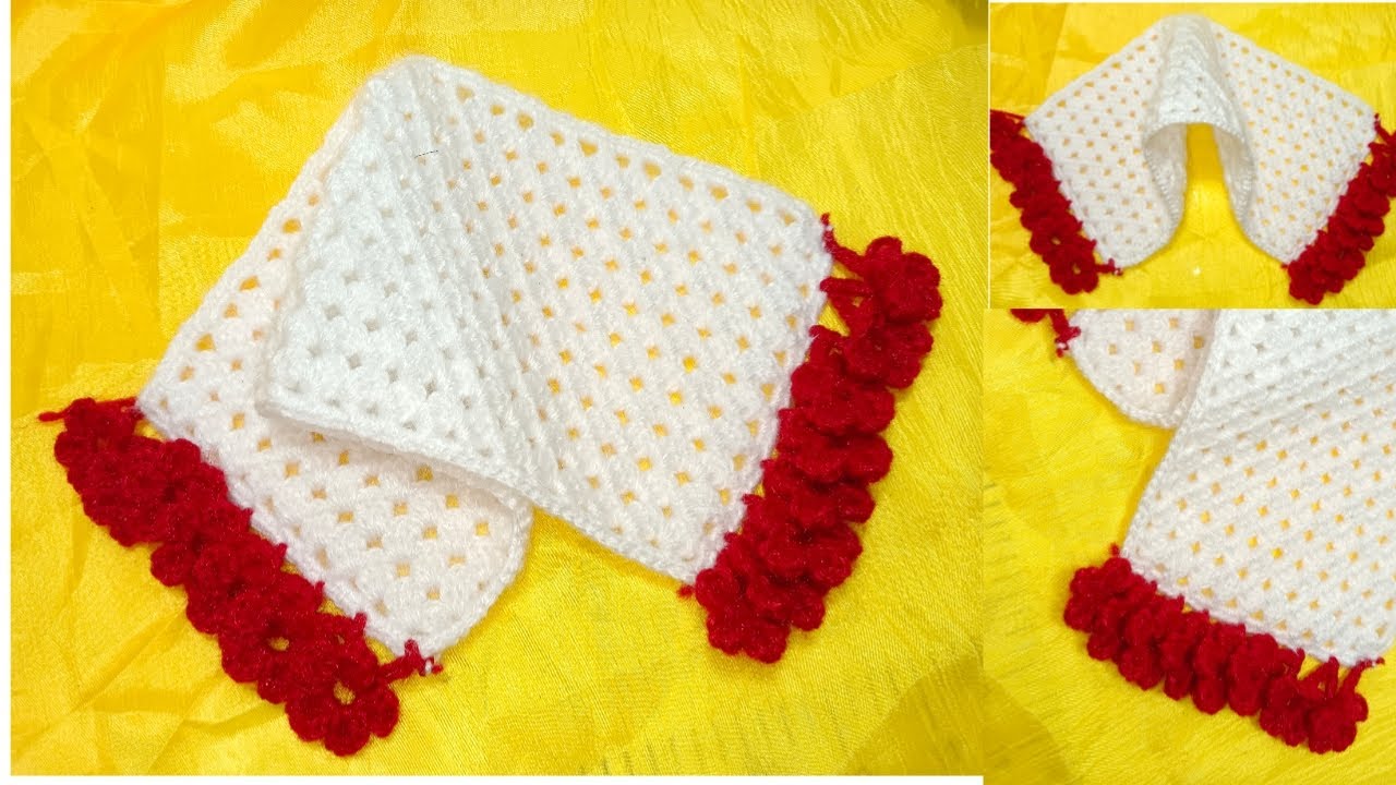 How to Crochet Muffler/Scarf/Shawl | সরস্বতী পুজো স্পেশাল মা সরস্বতী ঠাকুরের উলের চাদর |thakur shawl