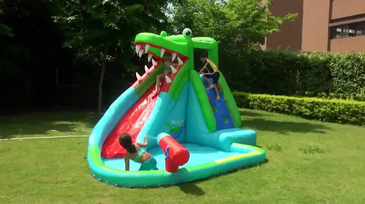 Fun With Action Air Crocodile Water Slide - Lets Bounce