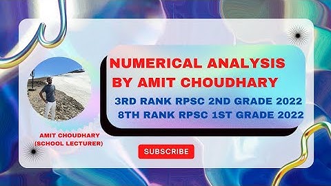 NUMERICAL ANALYSIS PART 1 | RPSC 1ST & 2ND GRADE MATHS