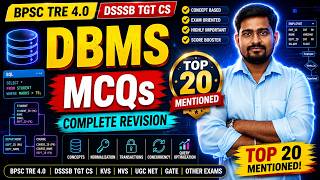 🔥 BPSC TRE 4.0 & DSSSB TGT CS 🚀 DBMS Top 100 MCQs | Complete Revision | Score Booster #tre4