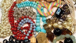 Jewelry Unboxing Czech Glass! Coral! Craft Jars ❤️ Part 1 of 38+ Pounds ShopGoodwil