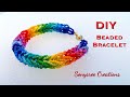 Beaded Chain Maille Bracelet || Outstanding Tutorial || Rainbow Beaded Bracelet