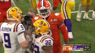 Trevor Lawrence congratulates Joe Borrow after Championship Game 2021 LSU vs Clemson