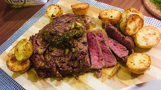How to make an easy wagyu garlic butter steak in potato skillet!