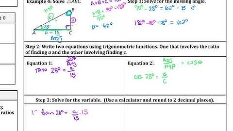Ch 9 1 Day 2 Right Triangle Trig Solving a Triangle Ex 4