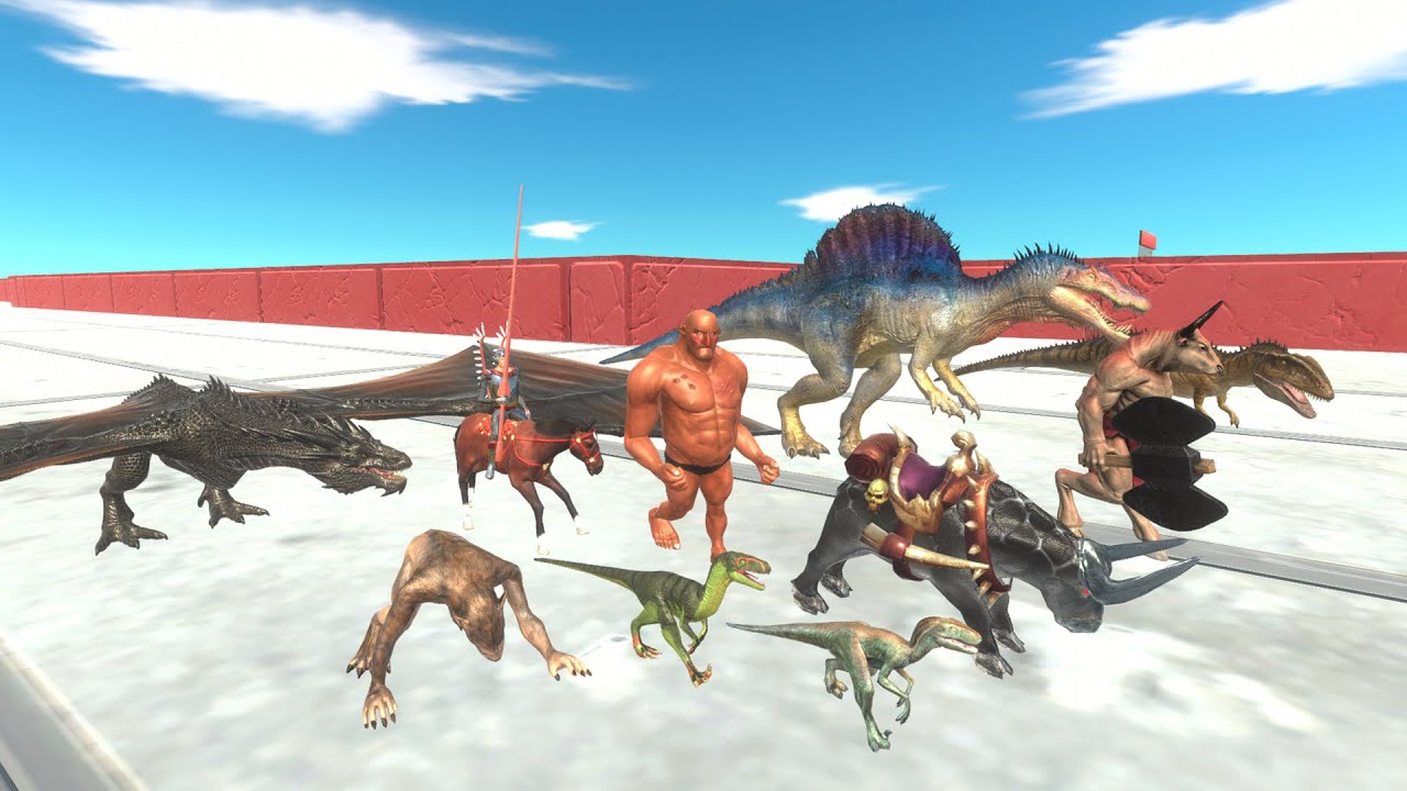 Speed Race Carnivore Dinosaurs vs Fantasy Long Road Tournament - Animal Revolt Battle Simulator