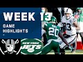 Raiders vs. Jets Week 13 Highlights | NFL 2020