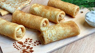 Луковые Блины с мясной начинкой рецепт // Onion Crepes with meat filling recipe