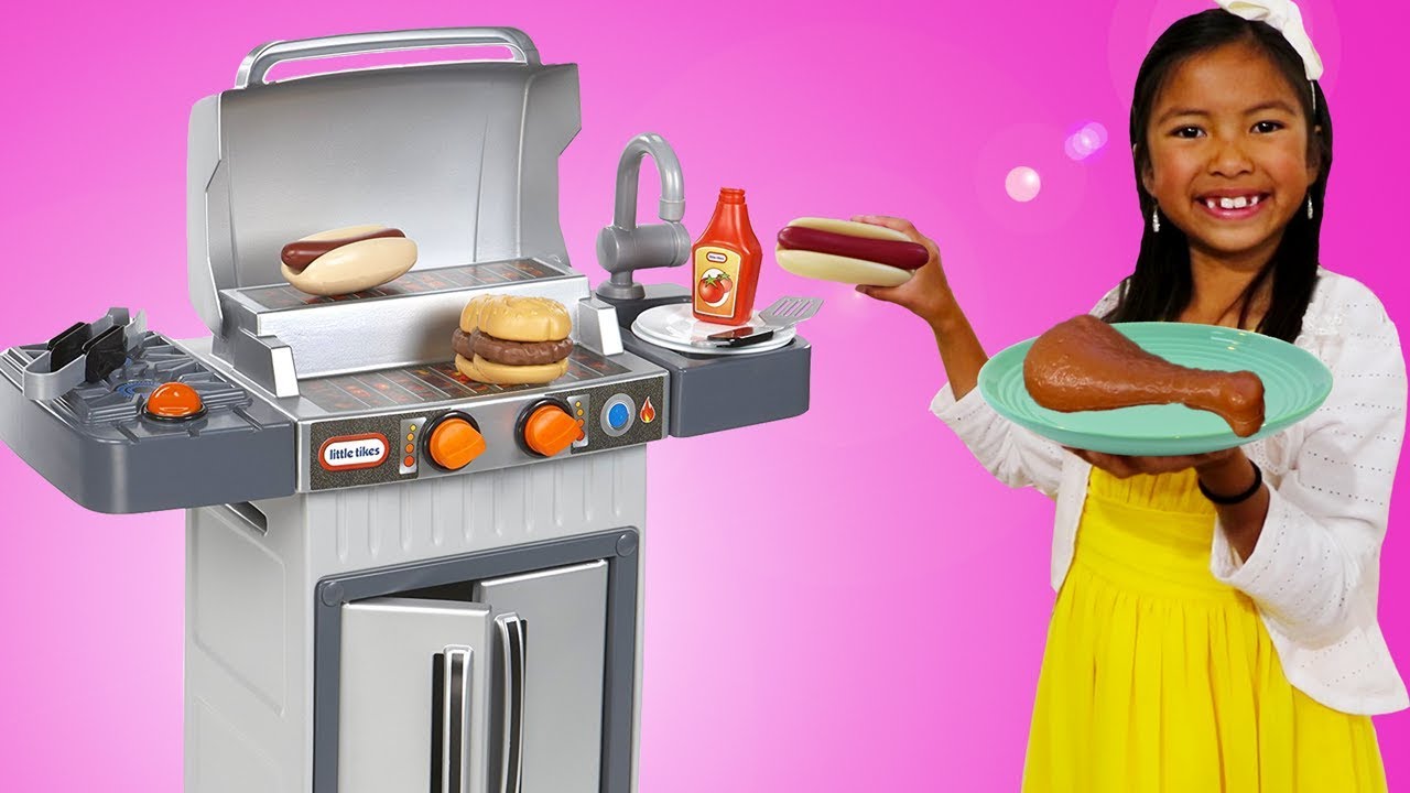 ⁣Wendy Juega con Parrilla de Barbacoa para Niños | BBQ Grill Toy