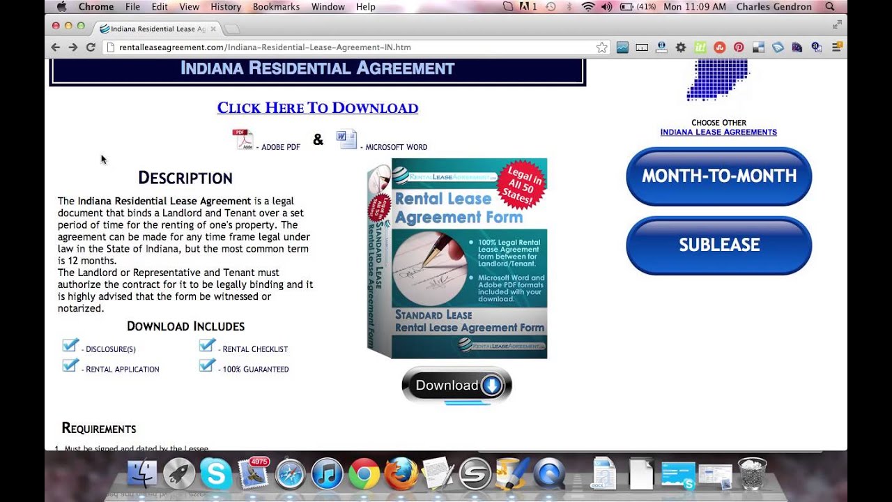 Indiana Residential Lease Agreement - YouTube