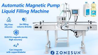 ZONESUN ZS-VTG25A Vertical Quantitative Automatic Large Flow Magnetic Pump Liquid Filling Machine