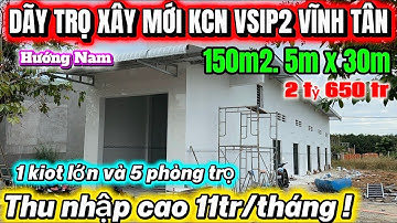 Bán Dãy Trọ Xây Mới Rẻ Nhất KCN VSIP2-A Thu Nhập 11Tr/Tháng Full Thổ Cư Mới Tinh Tìm Chủ Mới