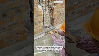 Foundational Strength: Reinforcing Brick Walls with Concrete Pillars #shorts