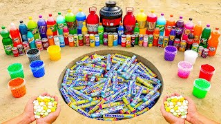 Rainbow Orbeez VS CocaCola, Different Monster, Fanta, Mirinda, Chupa Chups and Mentos Underground!